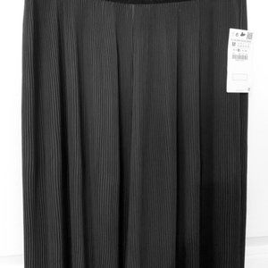 Zara Black Accordion Pleated Pants